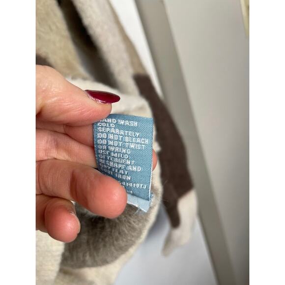 Michelle Nicole Wool Sweater Brown Turtleneck Fall Pullover Geometric Retro Sz M - Picture 7 of 14